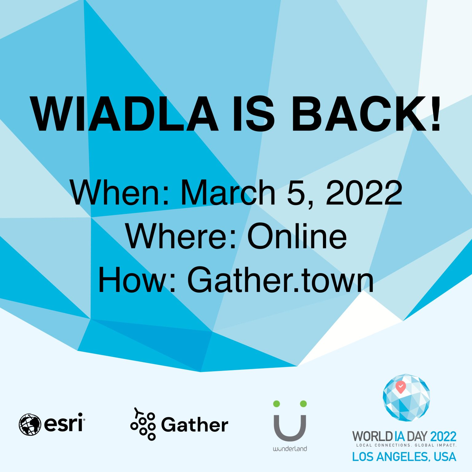 The announcement for WIADLA’s return for 2022 that our Marketing heads posted.