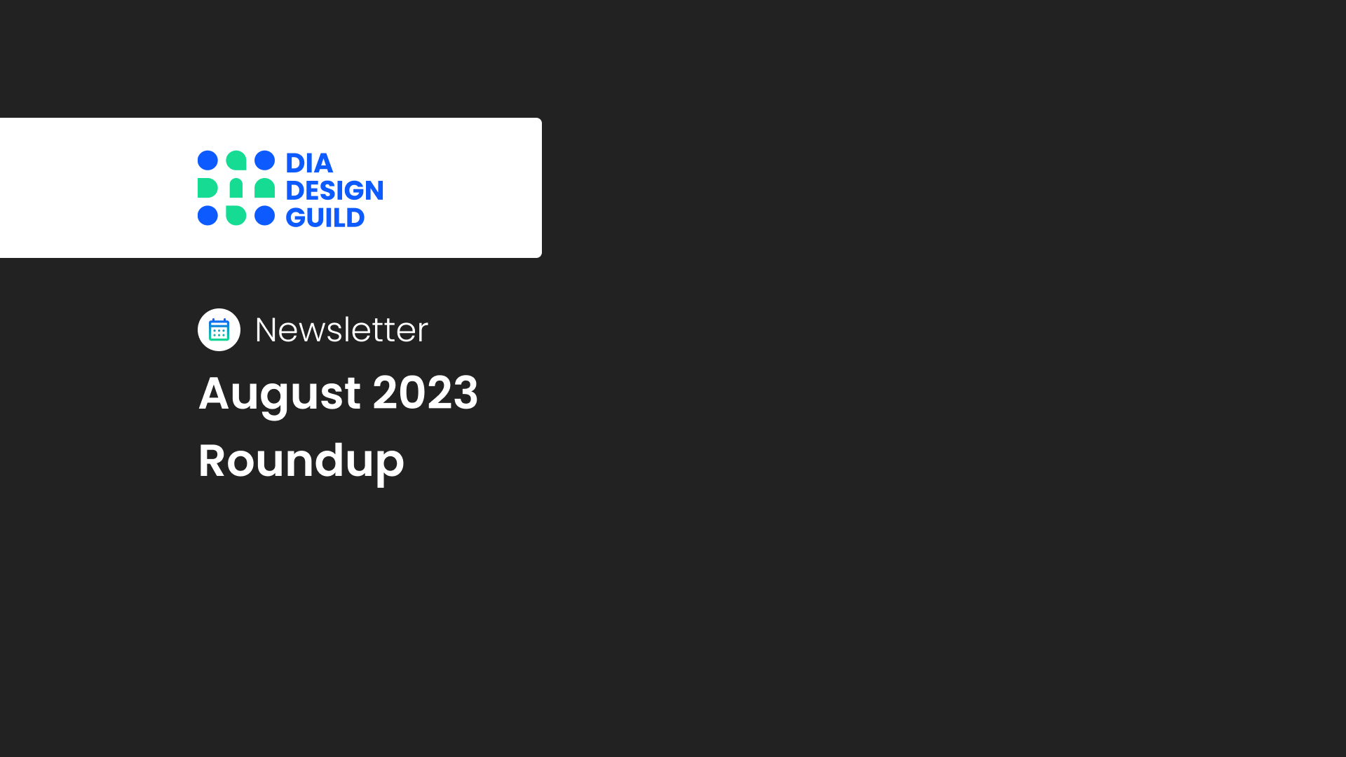 Dark background with the words "August 2023" in white